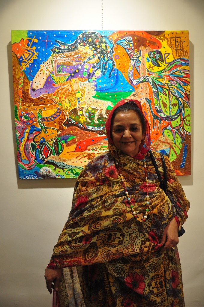 Taoufa Alharah and her painting